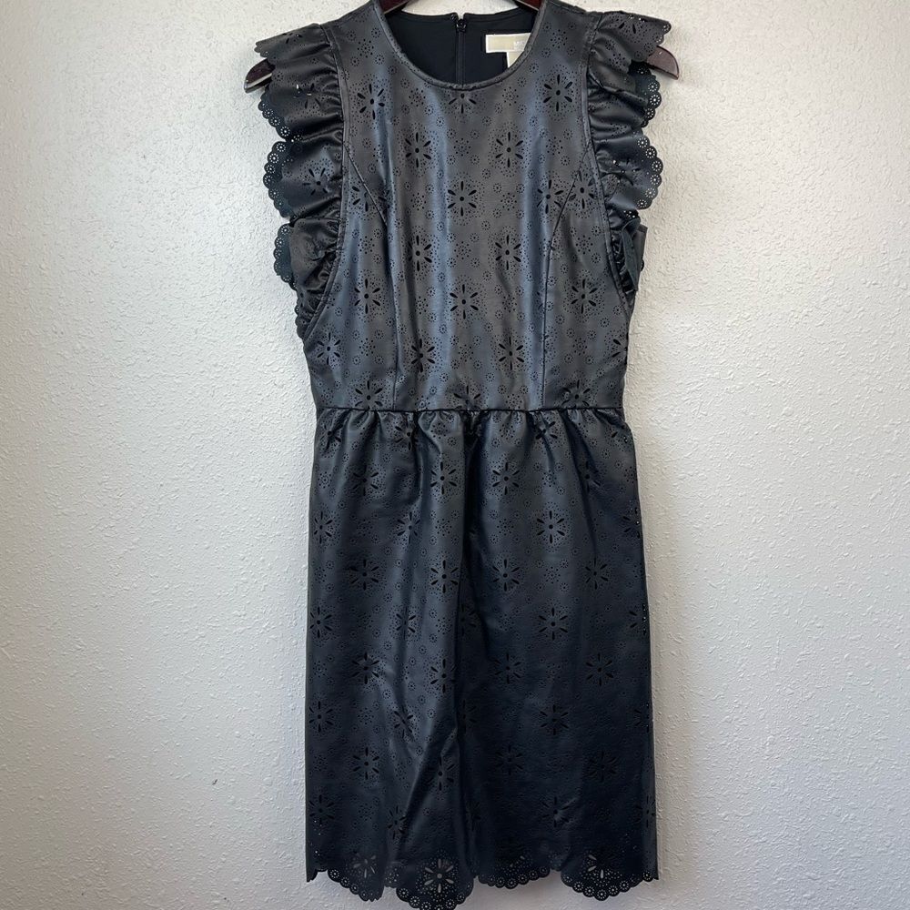 MICHAEL Michael Kors Black Faux Leather Dress Size 4